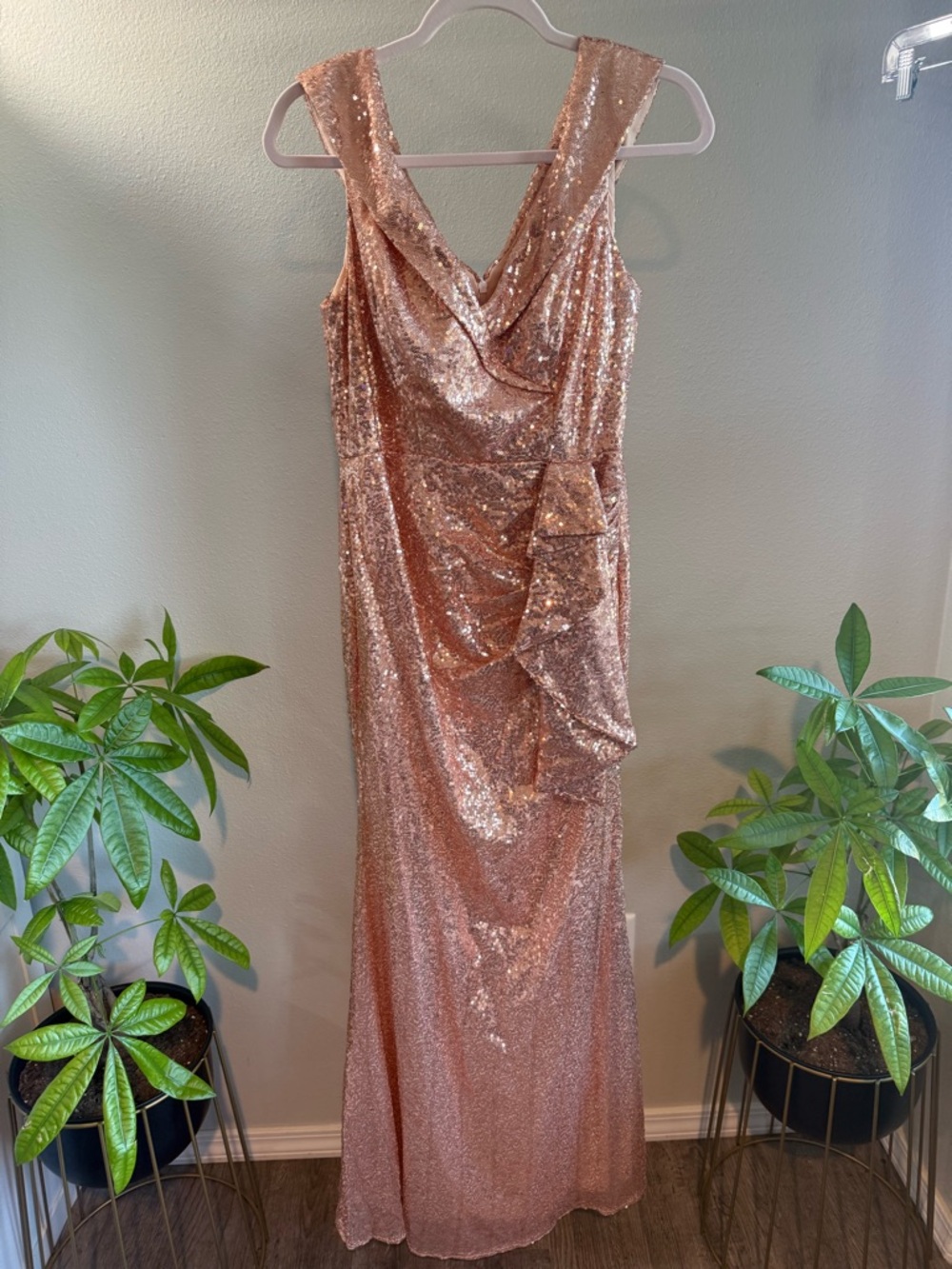 Rose Gold Sequin Formal Gown – Size 12